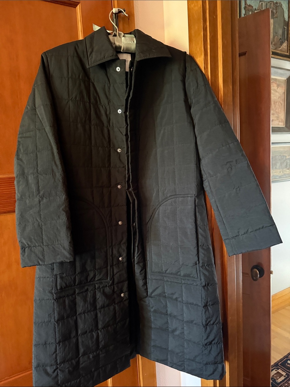 Jane Post Black Quilted Trench Coat